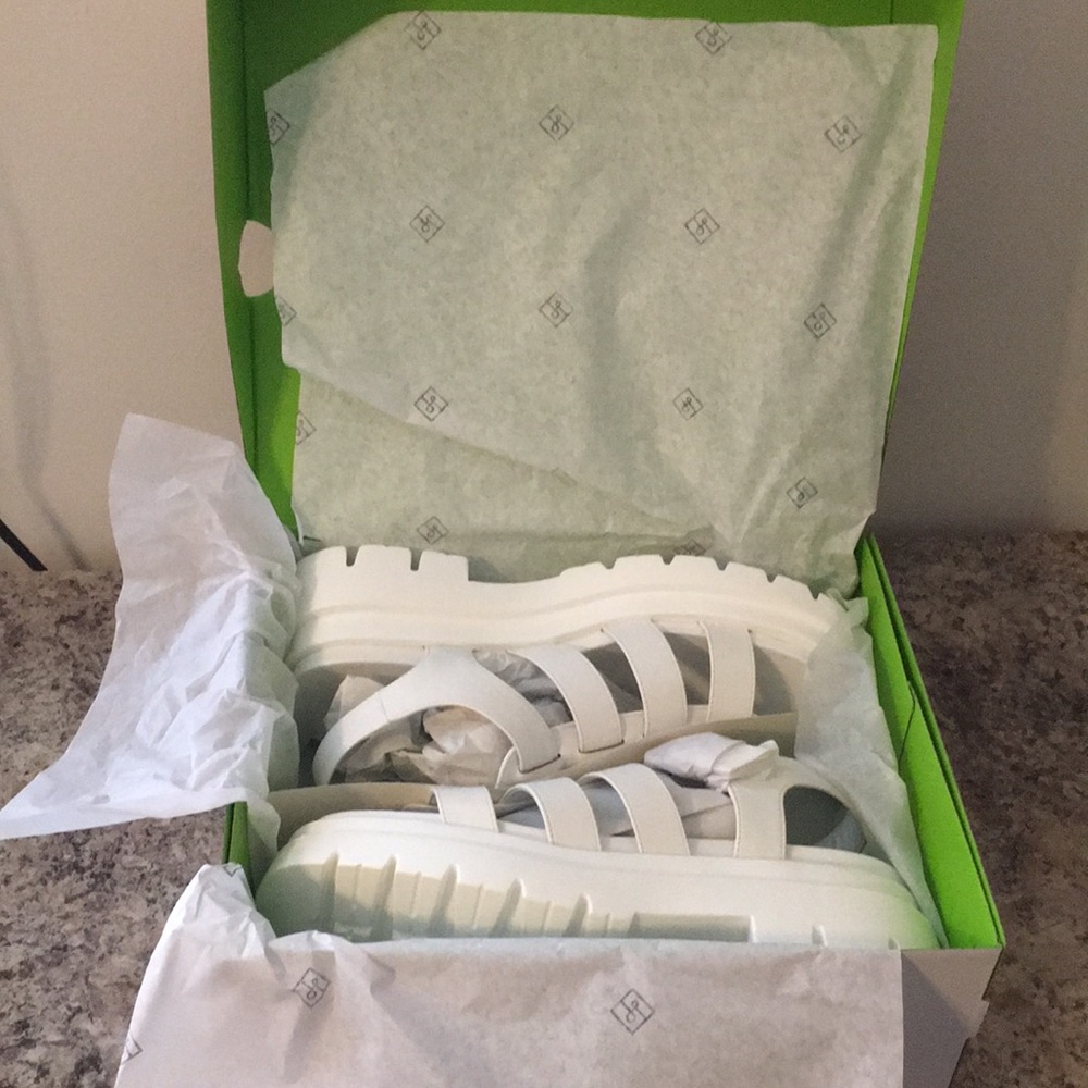 White Call It Spring Chunky Sandals - Picture 6 of 16